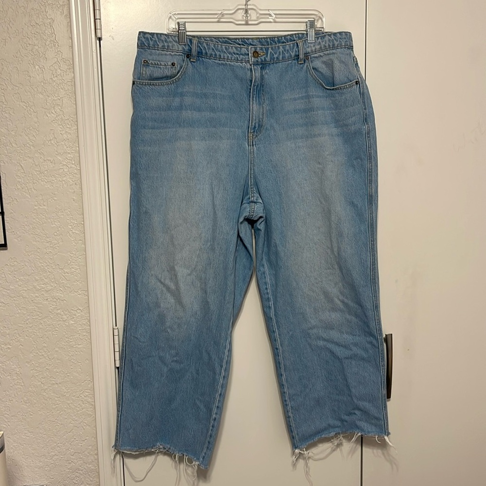 Future Collective Light Wash Wide Leg Jeans